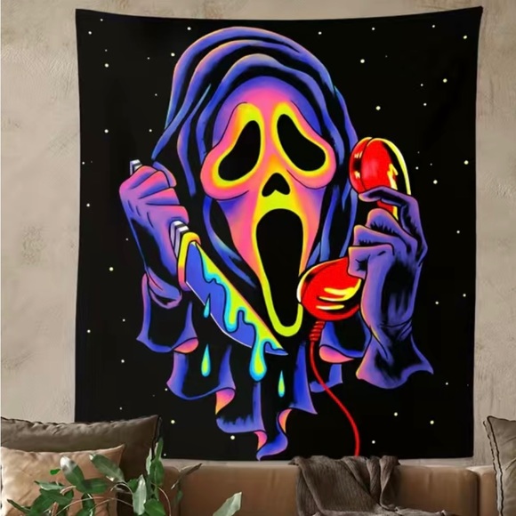 Ghost Face Wall Tapestry - Picture 1 of 3